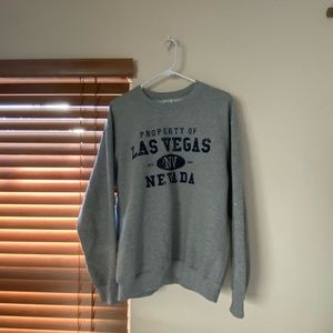 grey crewneck sweatshirt